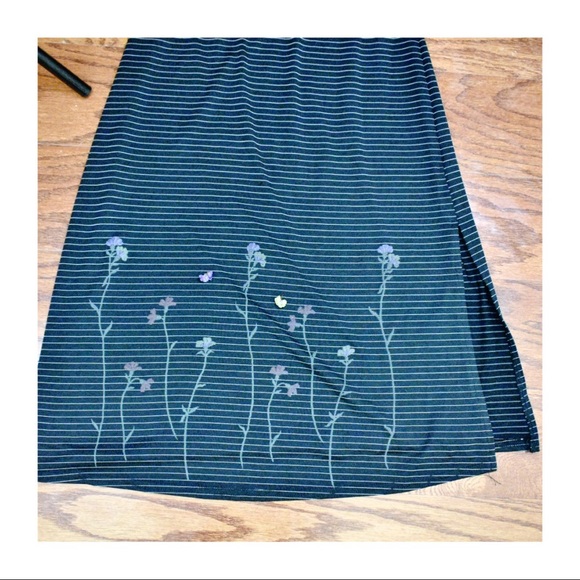 Rampage Fitted Striped Floral Midi Jersey Dress - Picture 8 of 10